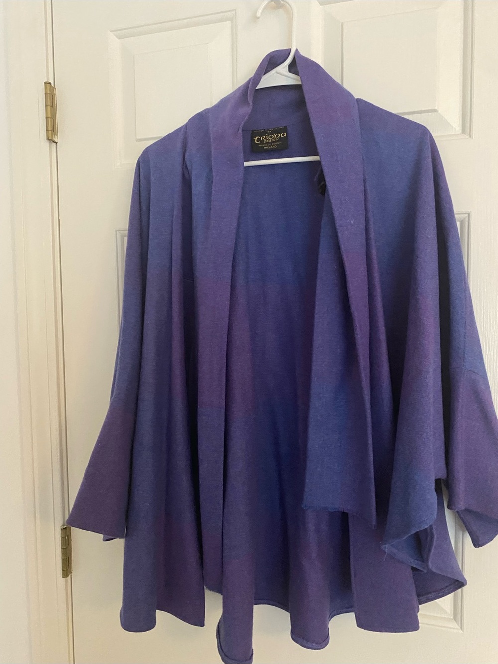 Triona Handmade in Ireland Vintage Wool purple Draped Cape